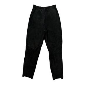 Paris New York Womens 100% Suede Leather Straight Leg Pants Size 6
